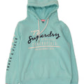 SUPERDRY Dame Oversized grafisk hættetrøje Jumper UK 10 Small Turkis