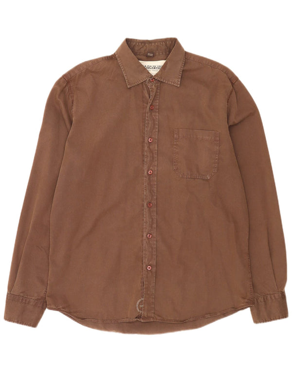 Napapijri Mens Graphic Shirt XL Brown Cotton