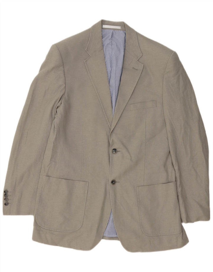 Marks & Spencer Herre 2-knaps blazerjakke UK 40 Large Grey Linen