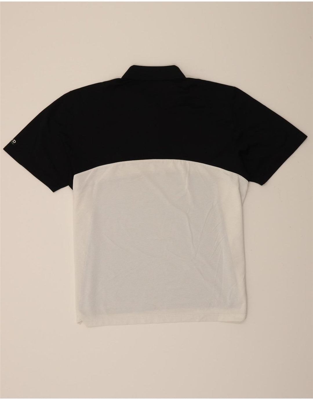 IZOD Mens Polo Shirt XL Black Colourblock Polyester Vintage Izod and Second-Hand Izod from Messina Hembry 