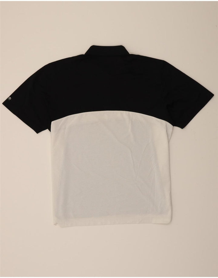 IZOD Mens Polo Shirt XL Black Colourblock Polyester Vintage Izod and Second-Hand Izod from Messina Hembry 