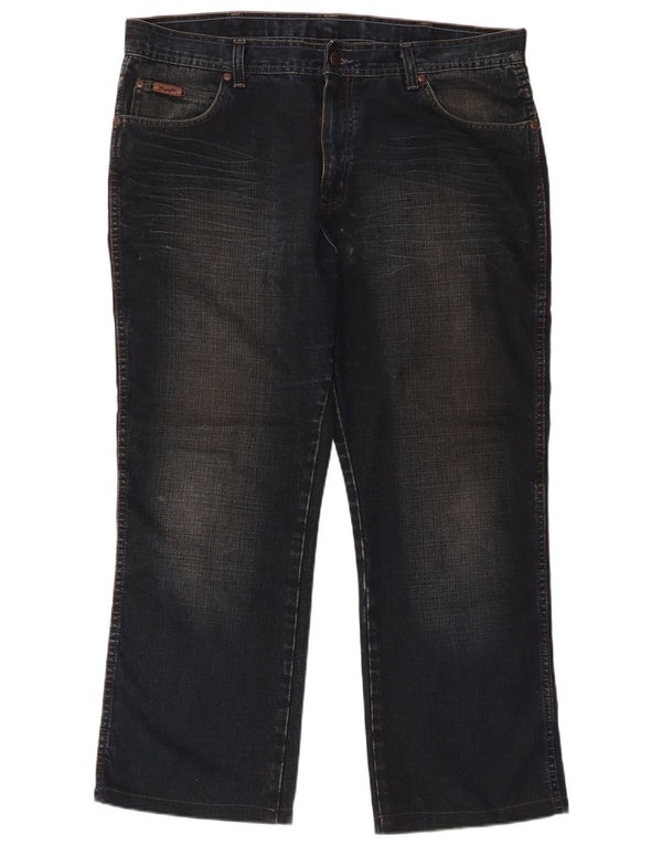 Wrangler Herre Roxboro Straight Jeans W38 L28 Marineblå Bomuld