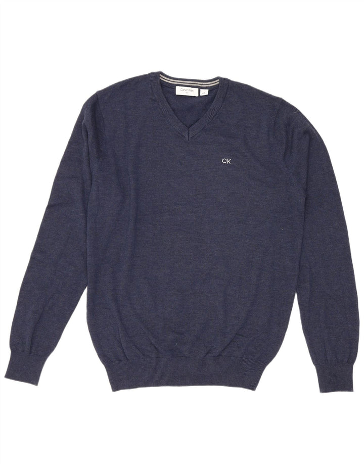 Calvin Klein Herre Golf V-hals sweater Medium Marineblå Bomuld