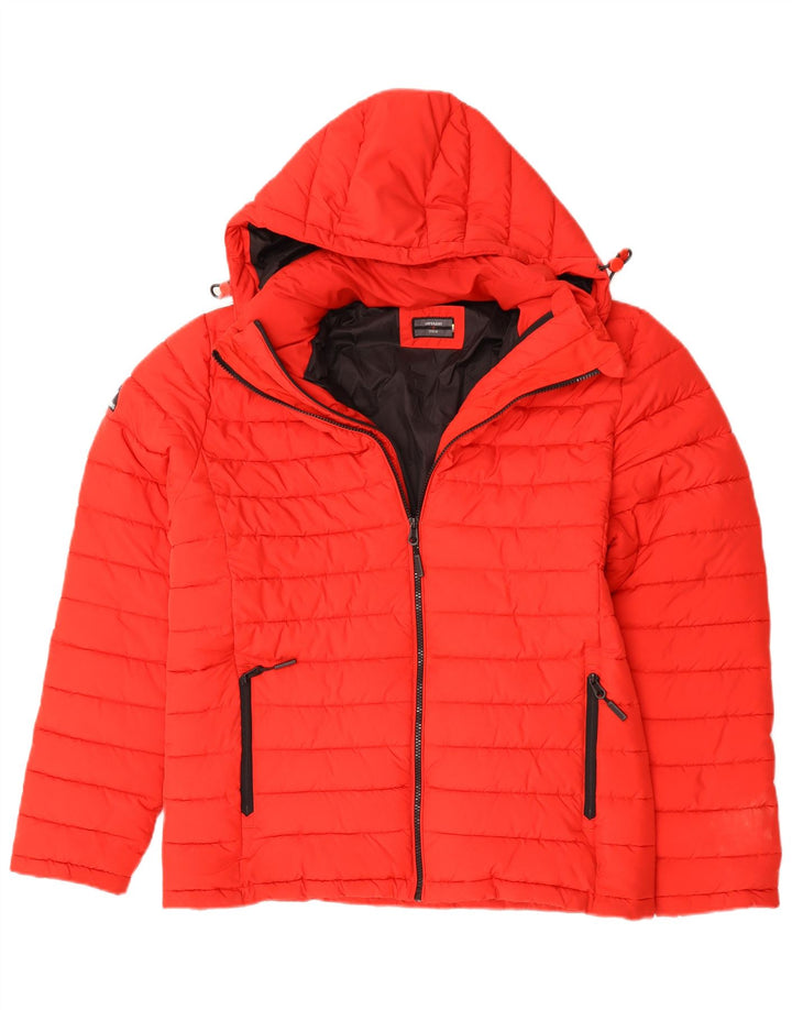 Superdry Polstret hættejakke til mænd UK 40 Stor rød polyester