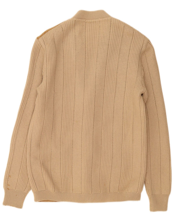 Vintage herre cardigan sweater IT 50 Medium Beige Læder