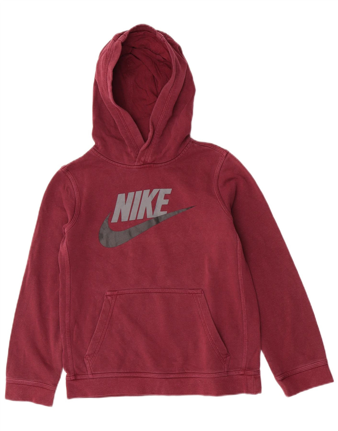 Nike drenge grafisk hættetrøje 10-11 år medium rødbrun bomuld