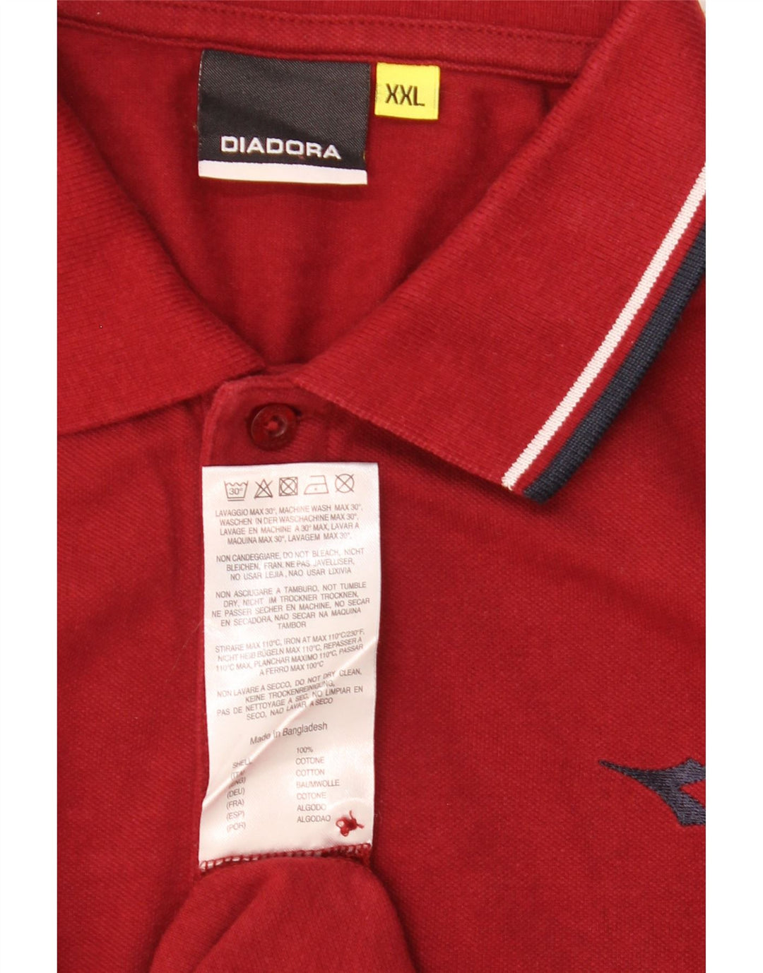 DIADORA Poloskjorte til mænd 2XL rødbrun bomuld