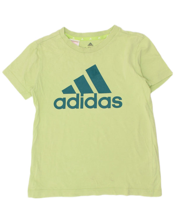 Adidas drenge grafisk t-shirt top 9-10 år grøn bomuld