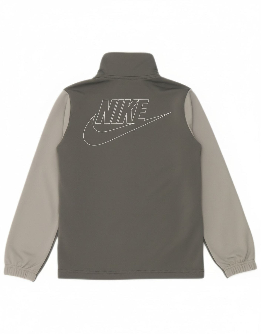 NIKE Boys Standard Tracksuit Top Jacket 8-9 Years Small Grey Colourblock