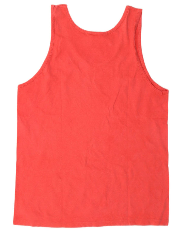 Champion Kvinder Grafisk Vest Top UK 14 Stor Rød Bomuld