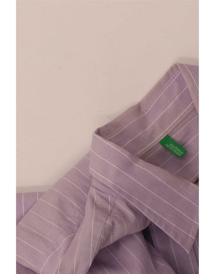 Benetton herreskjorte medium lilla nålestribe