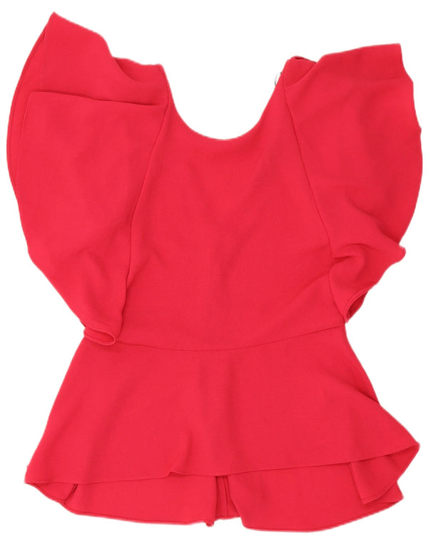 Zara Damebluse Top UK 12 Medium Pink Polyester
