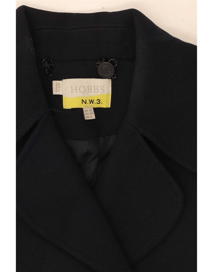 Hobbs Womens Pea Coat UK 12 Medium Navy Blue Polyester