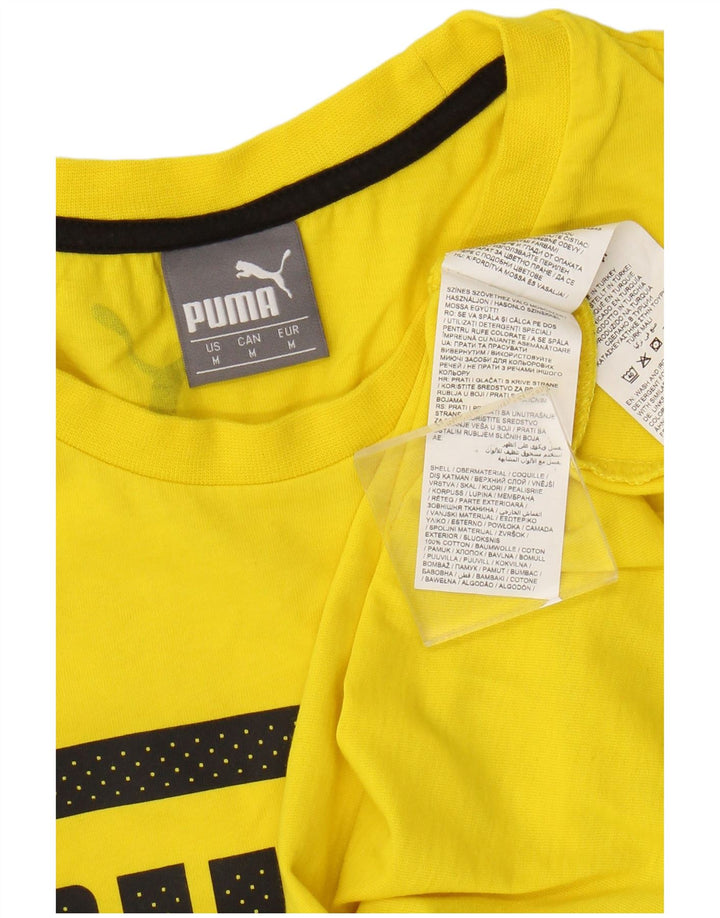 Puma Herre grafisk T-shirt Top Medium Gul Bomuld