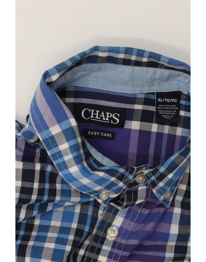 CHAPS Mens Big & Tall Short Sleeve Shirt XL Multicoloured Check Cotton Vintage Chaps and Second-Hand Chaps from Messina Hembry 