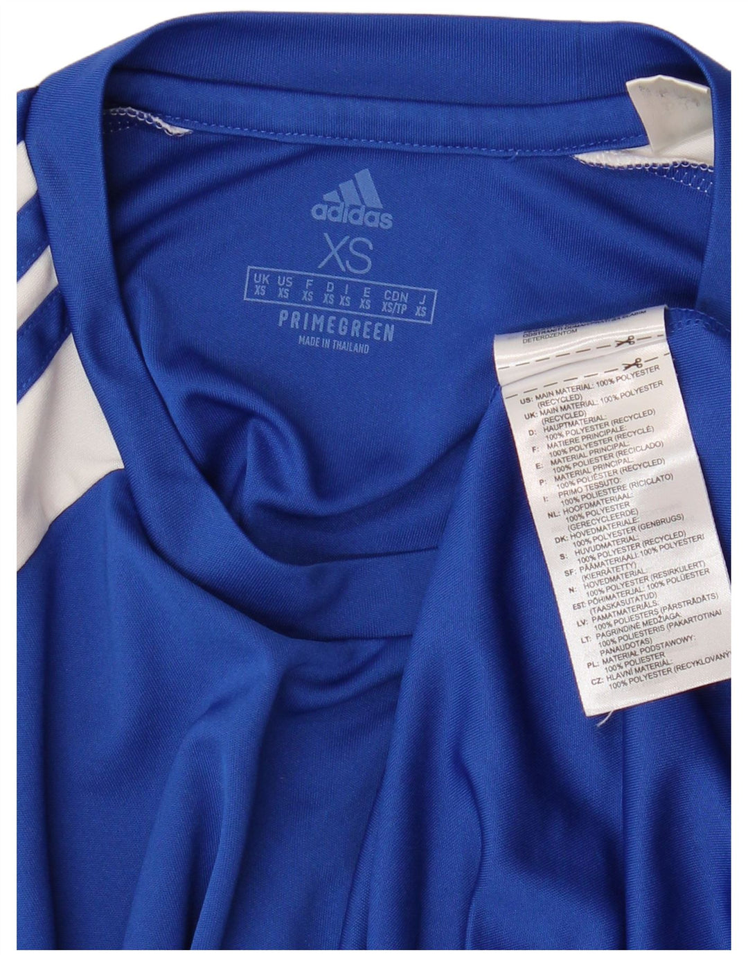 ADIDAS Aeroready T-Shirt Top XS Blå Colourblock Polyester