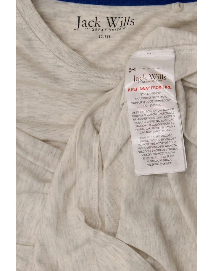 Jack Wills drenge grafisk top langærmet 12-13 år grå bomuld