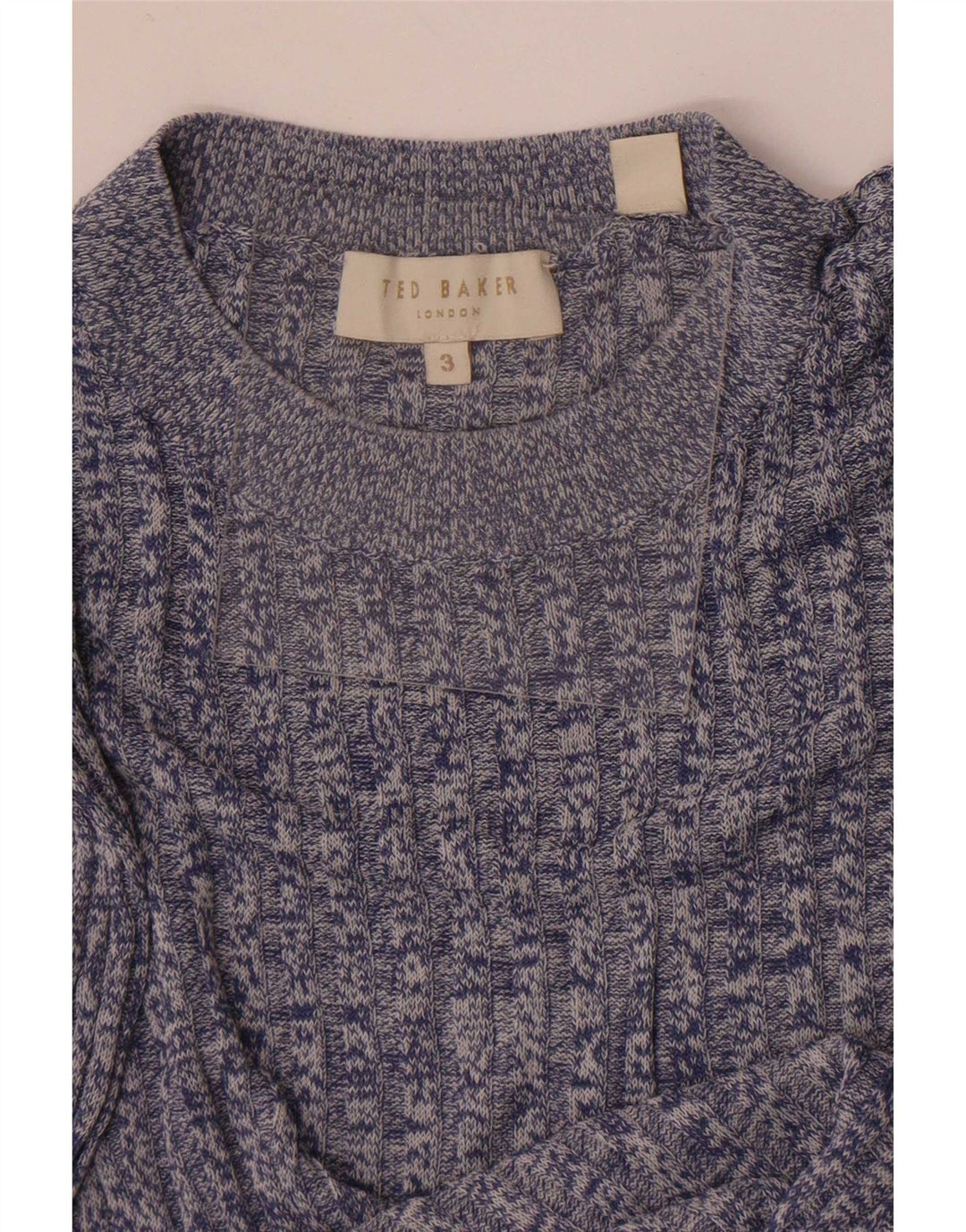 Ted Baker dame sweater med rund hals str. 3 Medium Blue Flecked