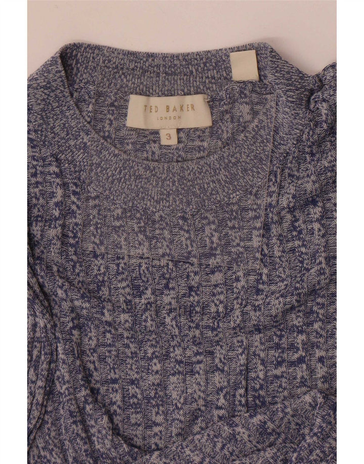 Ted Baker dame sweater med rund hals str. 3 Medium Blue Flecked
