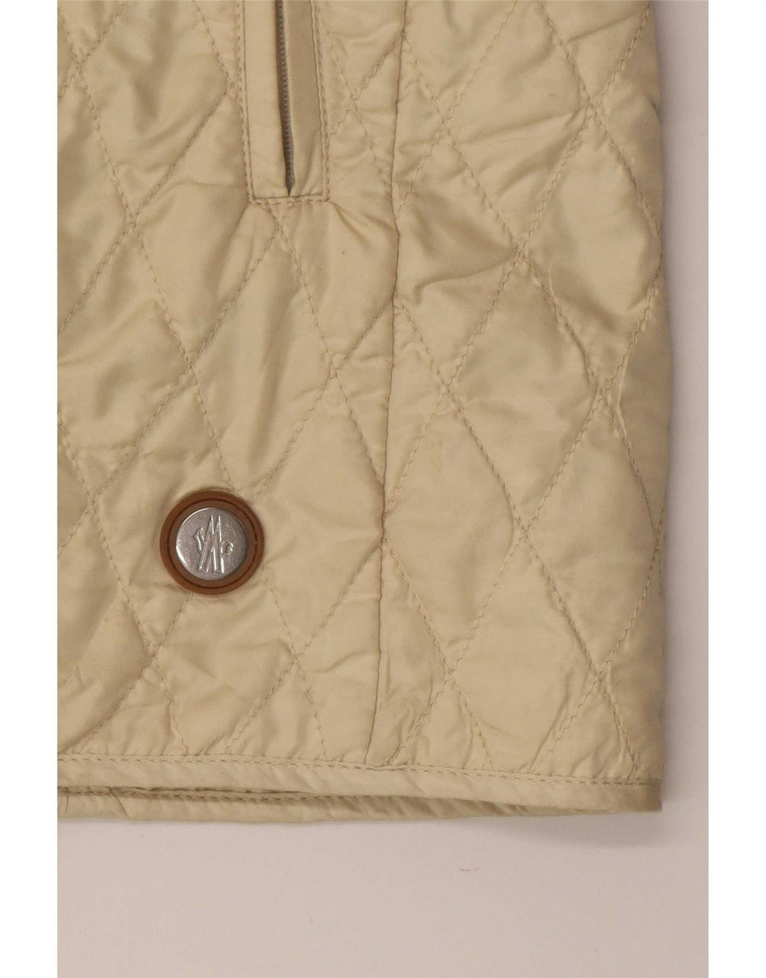 Moncler Dame Quiltet Jakke Størrelse 4 XL Beige