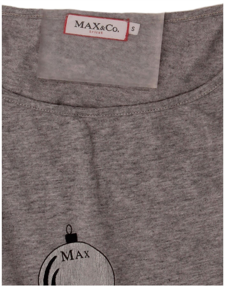 Max & Co. Kvinder Grafisk Vest Top UK 10 Lille Grå
