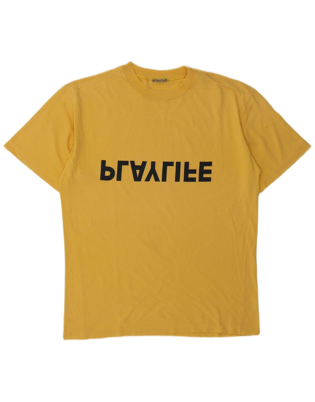 Playlife Herre Grafisk T-Shirt Top Medium Gul