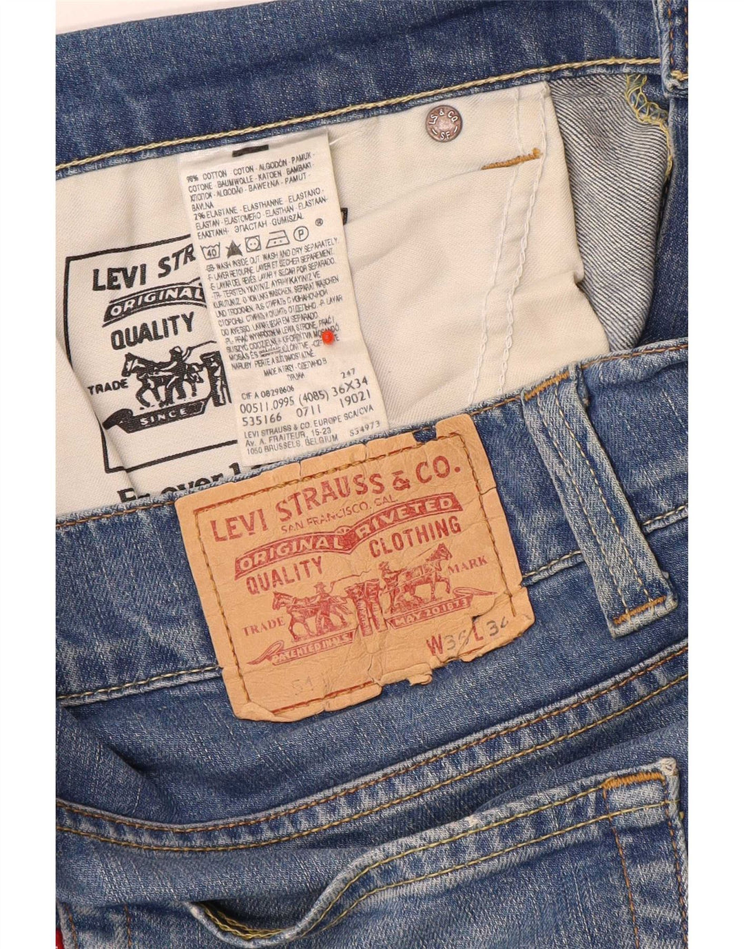 Levi's Herre 511 Slim Jeans W35 L31 Blå Bomuld