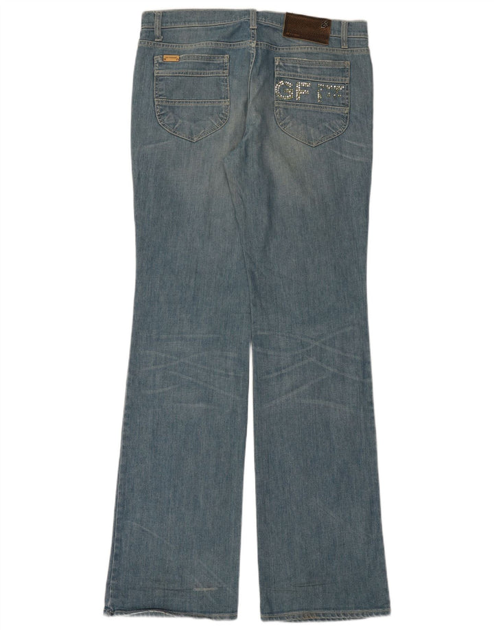Gianfranco Ferre Dame Grafisk Bootcut Jeans W31 L35 Blå Bomuld
