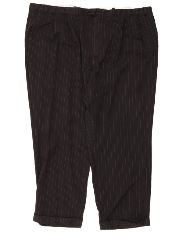 Ralph Lauren Herre Pegged Suit Bukser W48 L29 Sort nålestribet uld