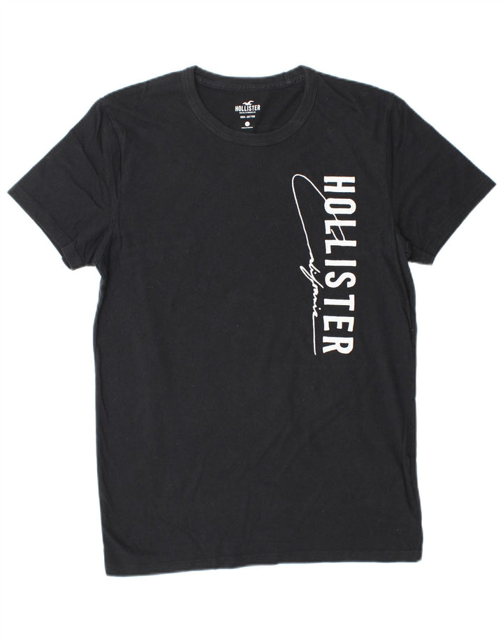 HOLLISTER Mens Graphic T-Shirt Top Small Black Cotton