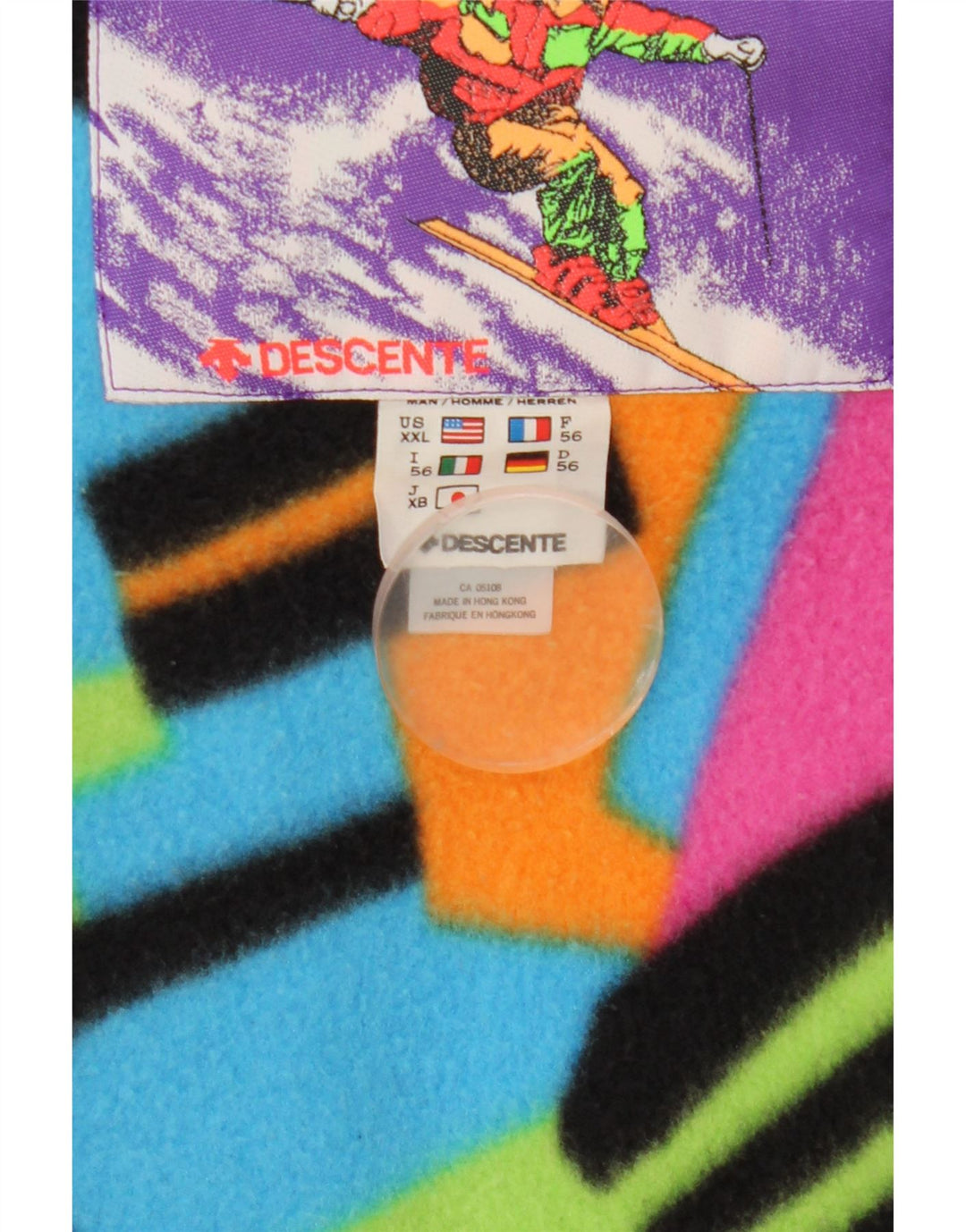 Descente Herre Grafisk Hætte Skijakke IT 56 2XL Blå Colourblock