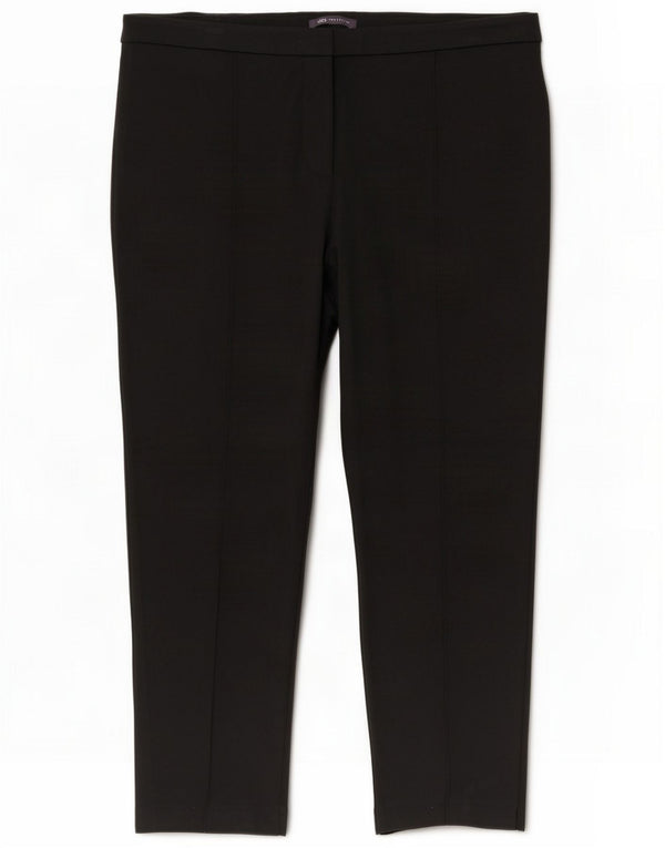Marks & Spencer Dame Slim Casual Trousers UK 22 3XL W44 L28 Sort Viscose