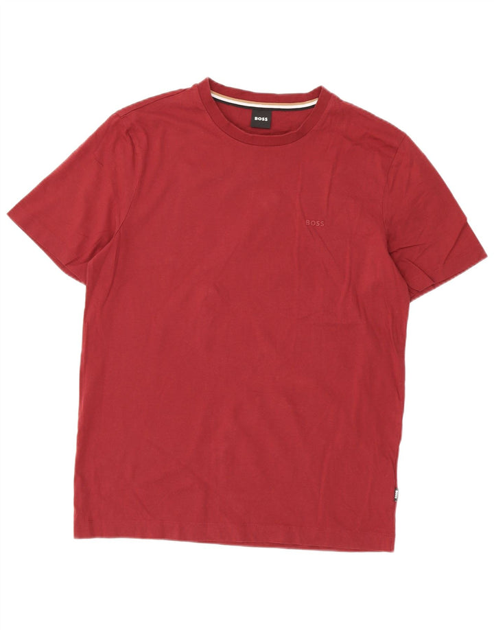 Hugo Boss Herre T-Shirt Top Medium Bourgogne Bomuld