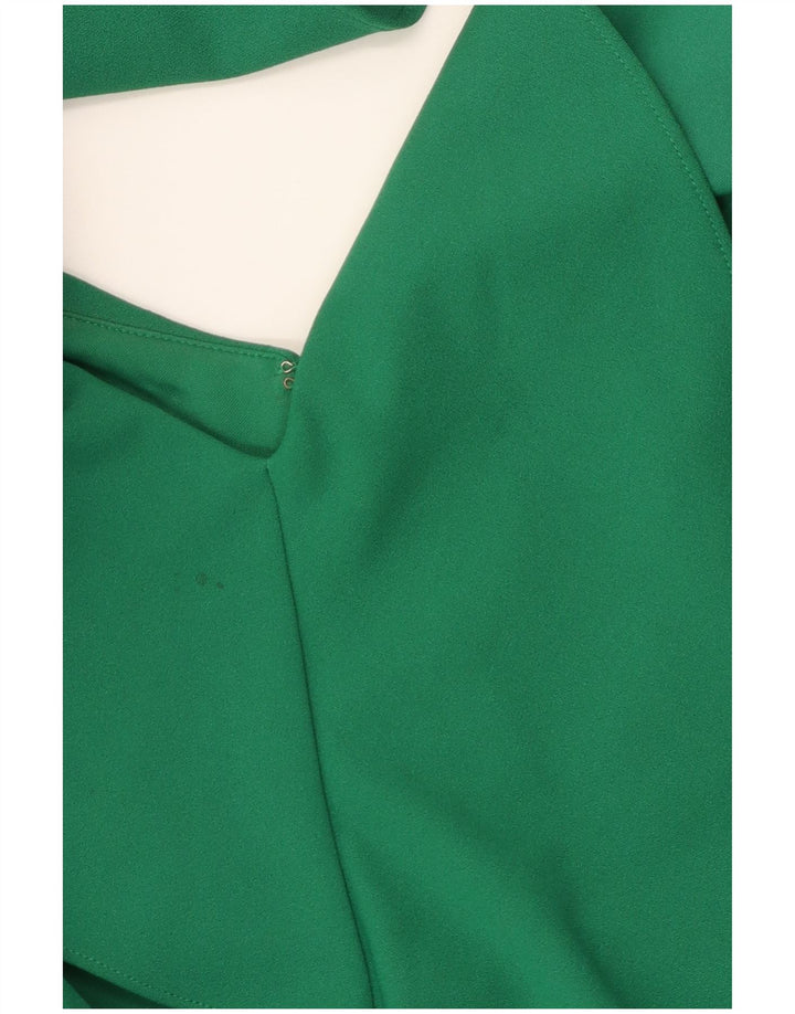 Coast Womens Ruffle Front Bodycon Dress UK 14 Medium Green Polyester