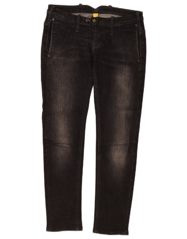 Vintage Kvinder Crop Skinny Jeans W26 L26 Sort Bomuld