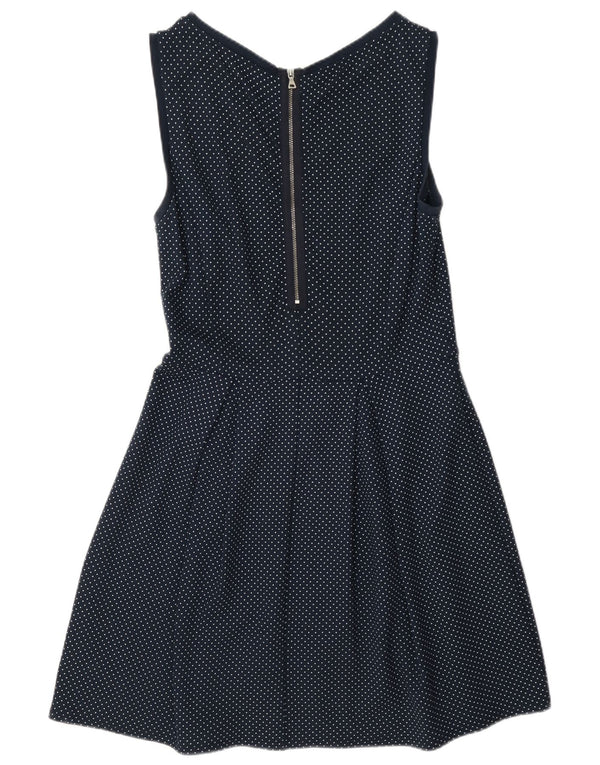 Max & Co. Womens Sleeveless A-Line Dress UK 12 Medium Navy Blue Spotted
