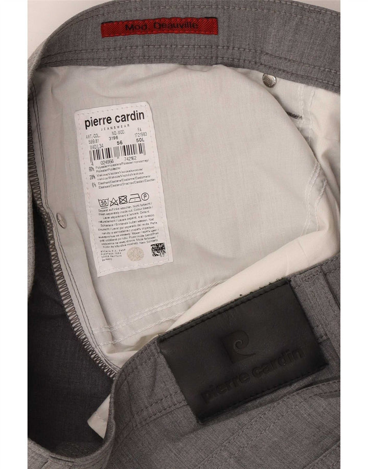 Pierre Cardin Straight Casual bukser til mænd W40 L30 Grå polyester