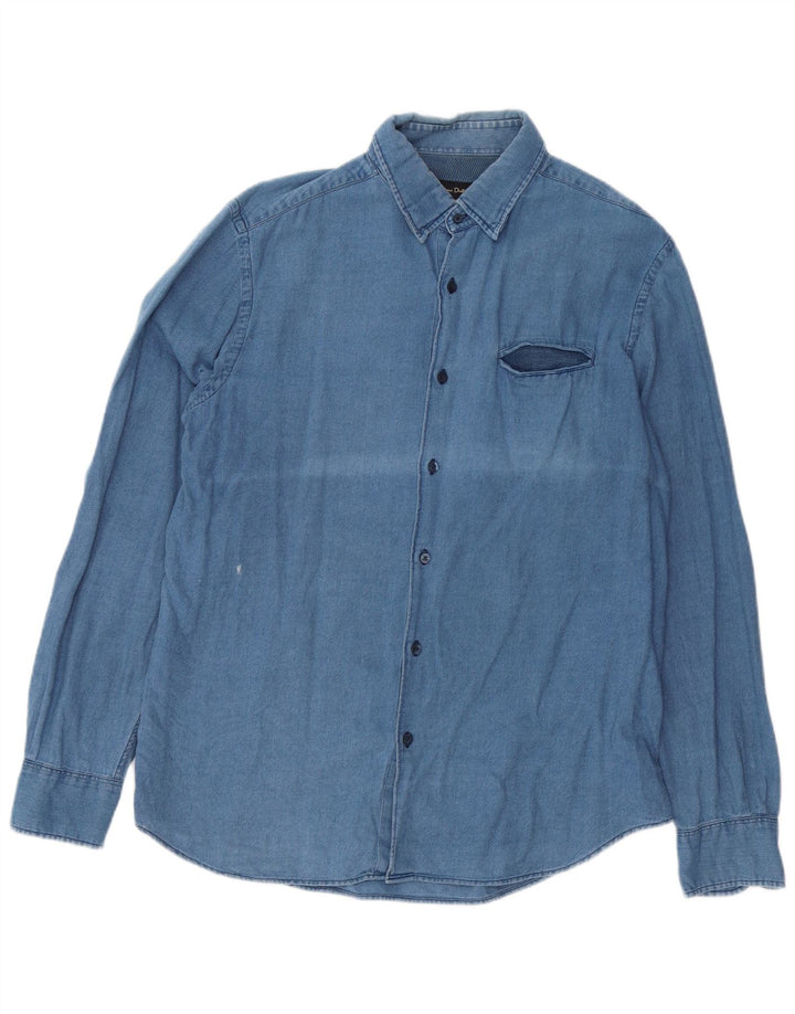 MASSIMO DUTTI Denimskjorte til mænd mellemblå