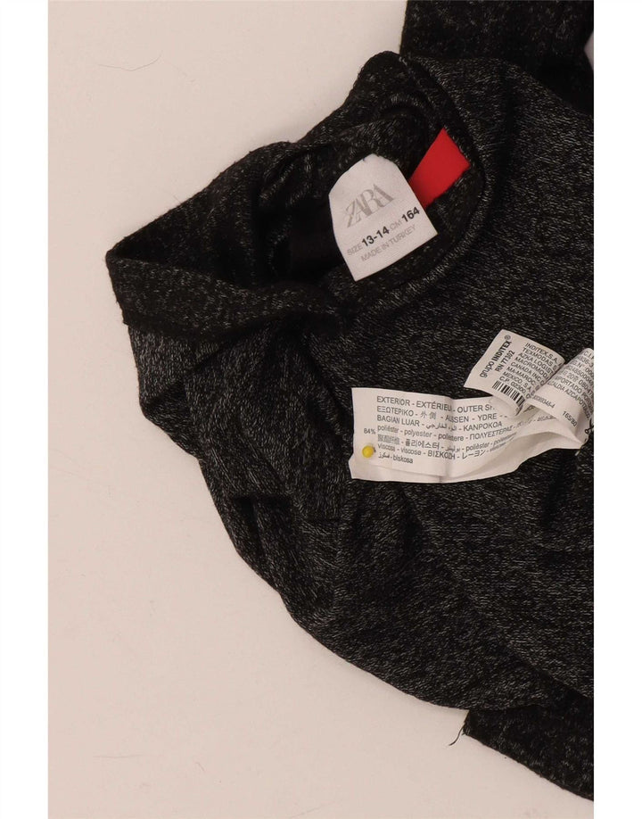 Zara Pige Langærmet Jumpsuit 13-14 år Grå Flecked Polyester