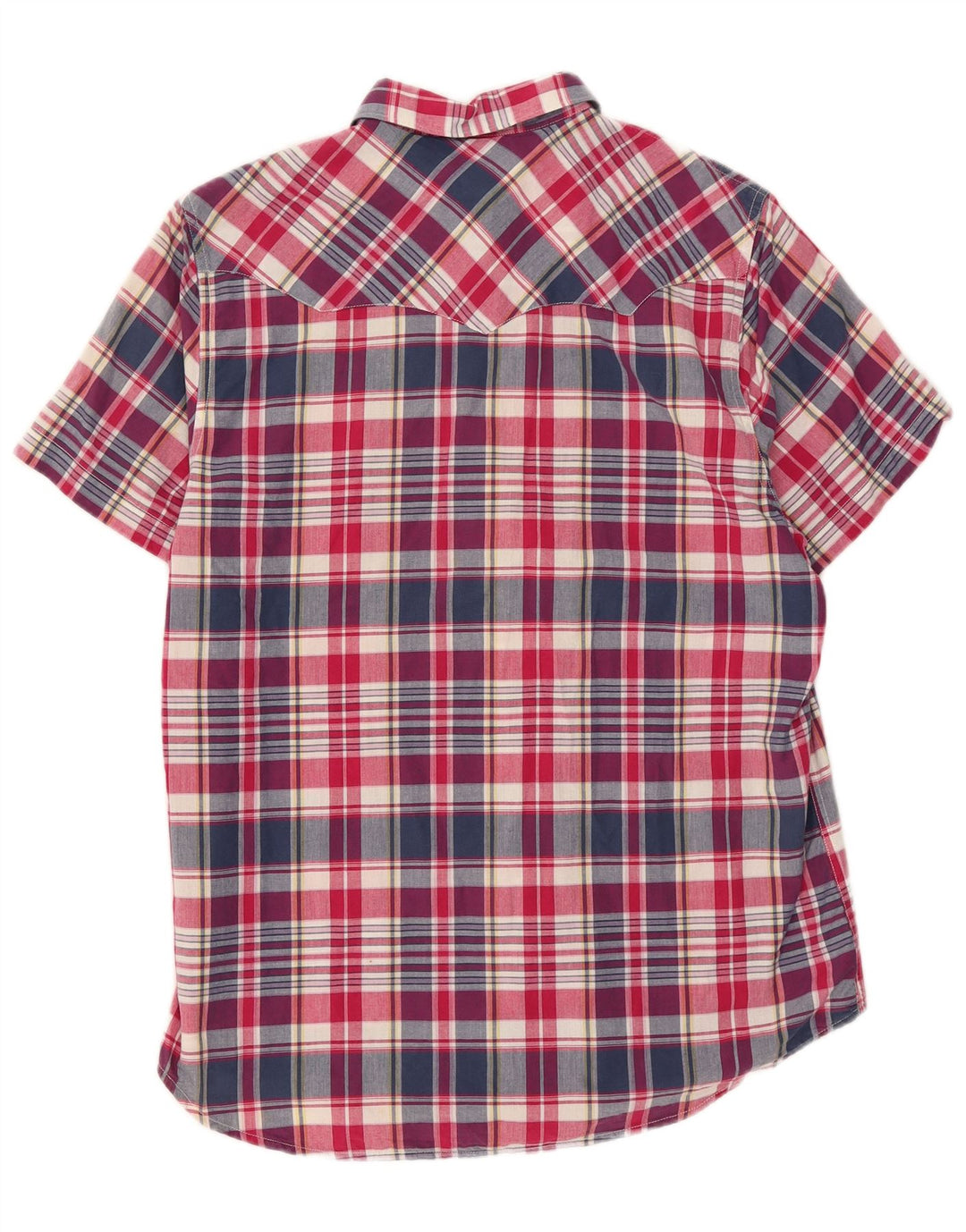 RALPH LAUREN Mens Short Sleeve Shirt Large Red Check Cotton