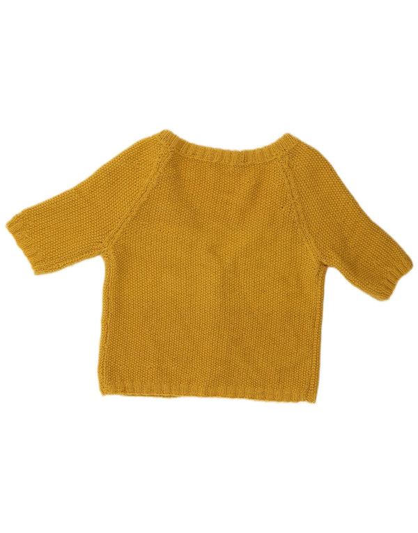 Vintage Dame 1/2 ærmet Crop Cardigan Sweater UK 10 Small Green