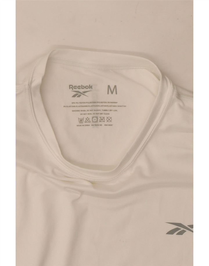 Reebok Herre T-Shirt Top Medium White Polyester