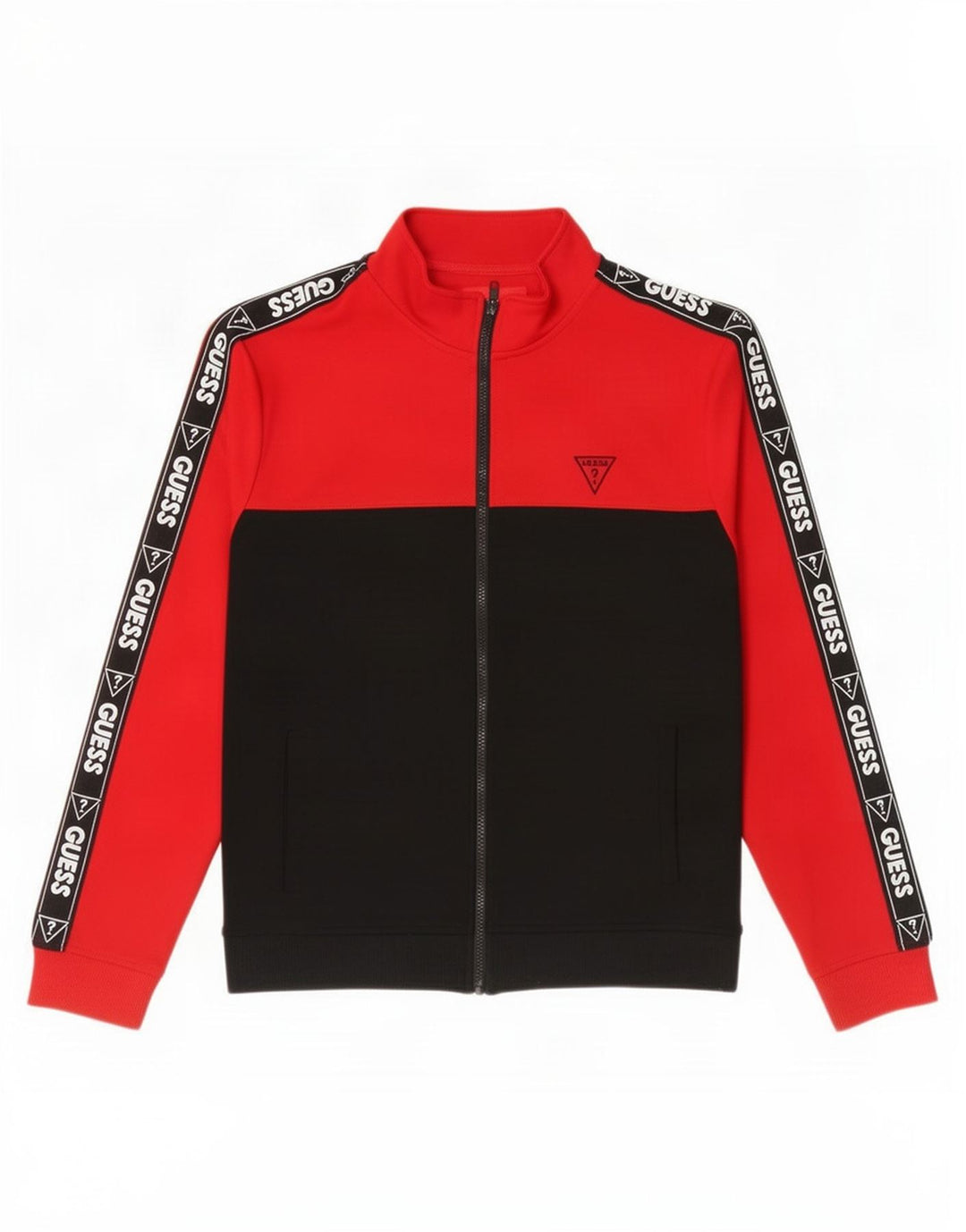 Guess Herre grafisk træningsdragt Topjakke Stor Sort Colourblock Rayon