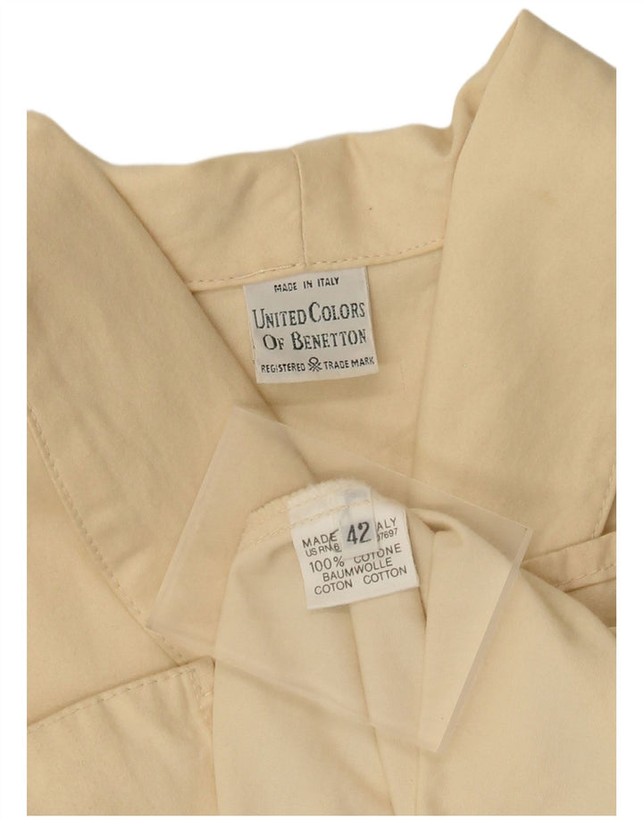 Benetton Dame Oversized Overfrakke IT 42 Medium Beige Bomuld