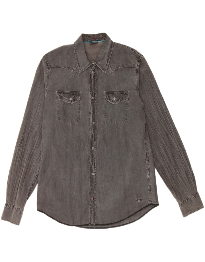 LEVI'S Herreskjorte Stor Grå Bomuld