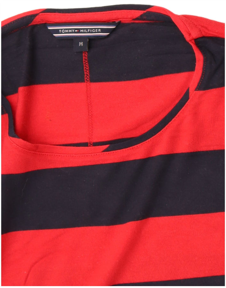 Tommy Hilfiger Dame T-Shirt Top UK 12 Medium Rød Stribet