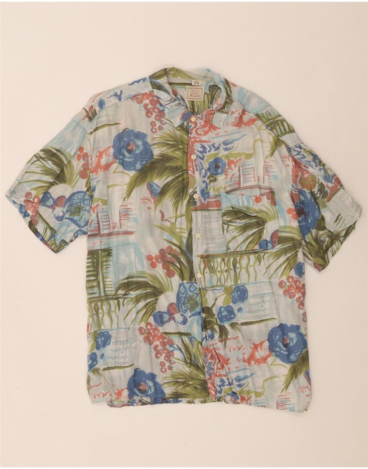 Ciao Kortærmet Herreskjorte XL Multifarvet Floral Viscose