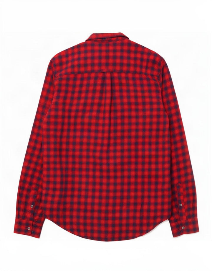 Superdry Flannelskjorte til kvinder UK 10 Small Red Gingham Viscose