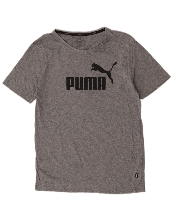 Puma Herre Grafisk T-Shirt Top Lille Grå Bomuld