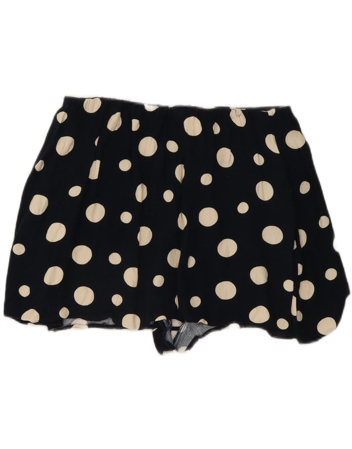 Zara Dame Casual Shorts Large W32 Sort Polka Dot Viscose